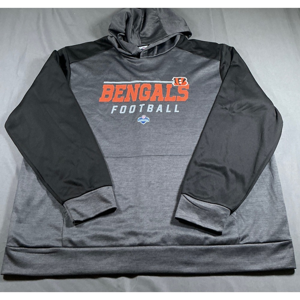 NFL Scouting Combine Cincinnati Bengals Hoodie Mens 3XL Grey Black G-III NWT
